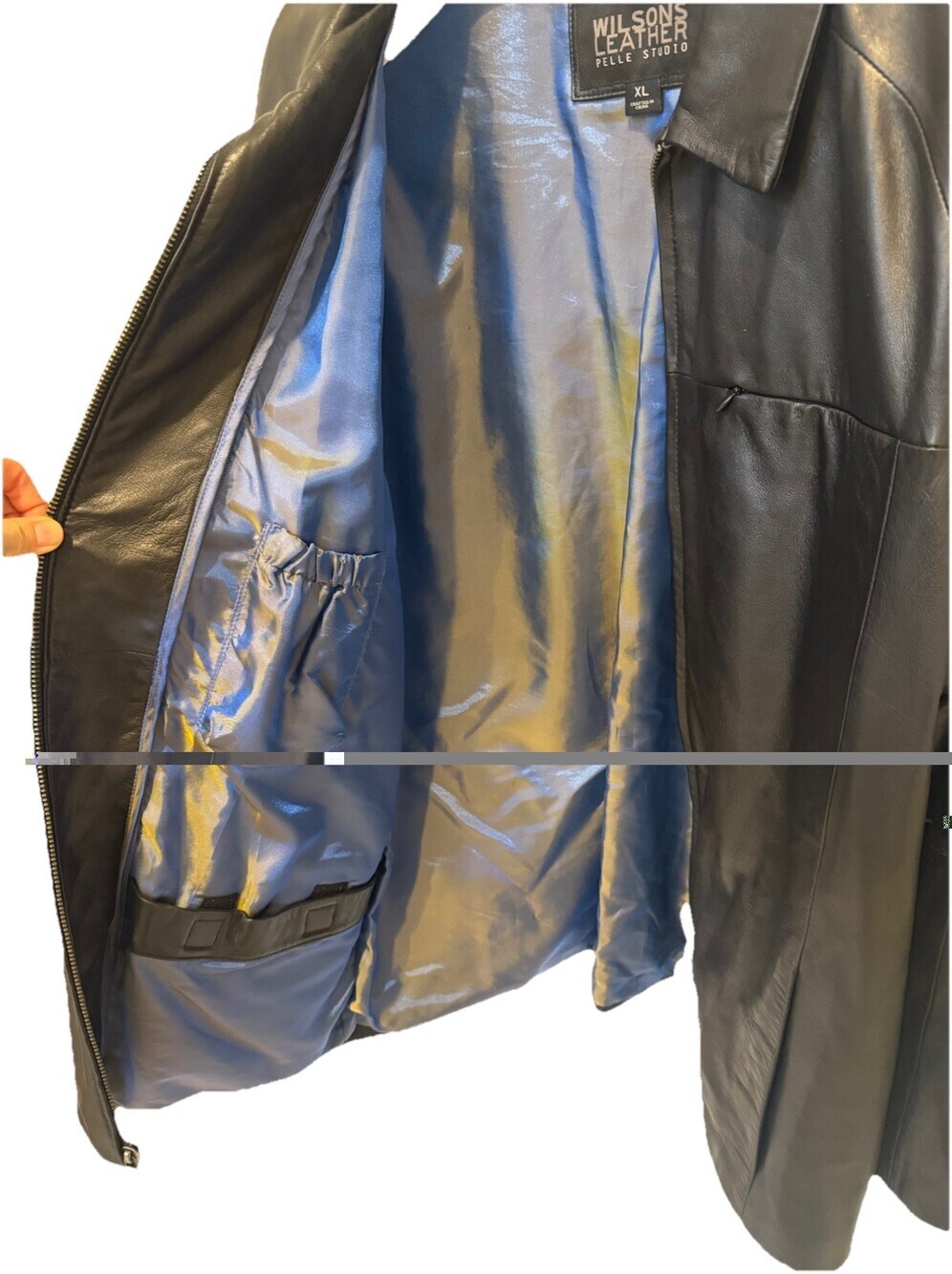 Wilsons Leather Pelle Studio Black Winter Jacket 3M Insulation Men's Size XL - Picture 8 of 8